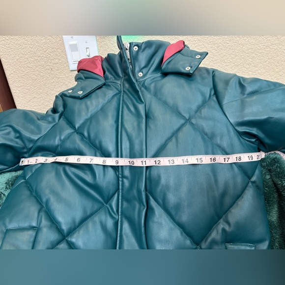 NWT Rebecca Minkoff Women’s Quilted Long Hooded Puffer Coat Sz M Deep Sea Color - Picture 14 of 14